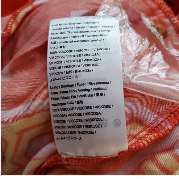 Farm Rio Tiki Bananas Scarf Long Sleeve Mini Romper Red Latinx Size Medium - Picture 12 of 12